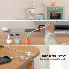 Cable Clips Magnetic Cord Organizer Holder,Upgrade Cord Holder for Nightstand, Adhesive Wire Cable Clips for Home Desk