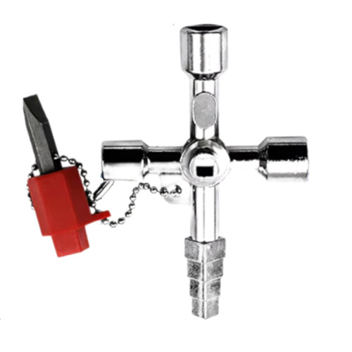 10Pcs Universal Key  4in1 Control Cabinet Key,Square Triangular Key for Water Electricity Meter Radiator Elevator 1