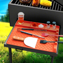 Siliconen BBQ-Mat Hittebestendige Bakplaat Gereedschapsmat Grillen BBQ-Gerei voor Keuken Koken Grillen Zwart