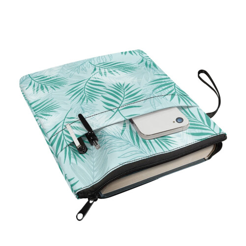 Palm Leaf Print Polyester Zip Book Sleeve 2