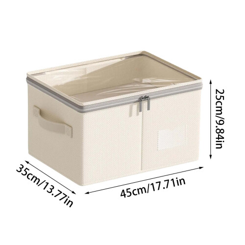 Karymi Clothing Storage Box Double Zipper Clear Window 2
