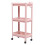 Pink 3-Tier Plastic Floor Shelf with Wheels 1
