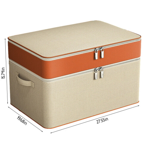 Clothes Storage Bag Double Layer Zipper Portable 1