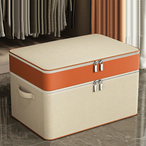 Clothes Storage Bag Double Layer Zipper Portable 2