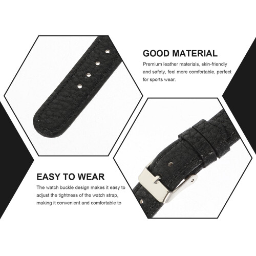 Womens Watch Bands Adjustable Replacement Watch Strap Band Black 1Pcs 2