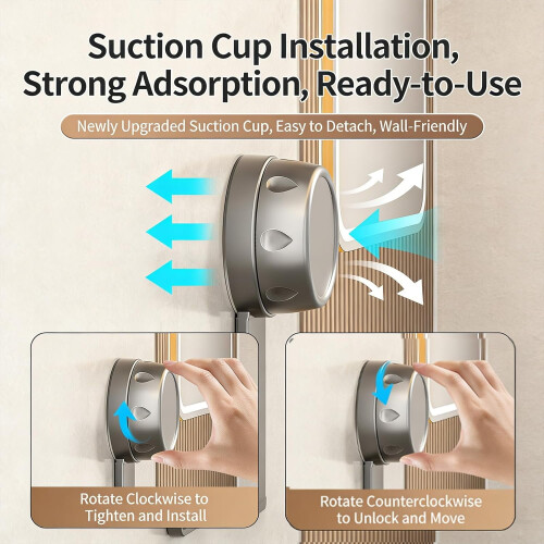Suction Cup Corner Shower Shelf, No-Drill Rustproof Bathroom Storage Rack, Compatible with Smooth Surfaces (Gray, 3PCS) 1