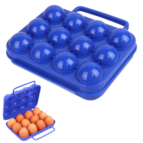 Portable Folding Egg Container Holder, Shockproof Plastic Egg Box with Handle – Compatible with Standard Eggs 1