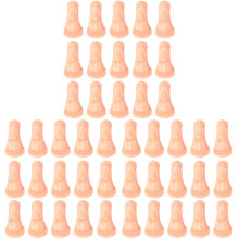 60Stk Kunststoff Maniküre Übungsfinger in Hellgelb Für Nagelkünstler
