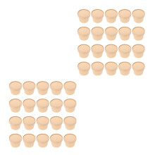 40Pièces Bols Jetables En Papier Kraft Avec Couvercle Anti-