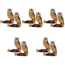 10Pièces Mini Hiboux Plastique Marron, Décor Table Et Jardin Extérieur