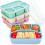 Bento Lunch Box 4-Compartment Reusable Container Green 1 2