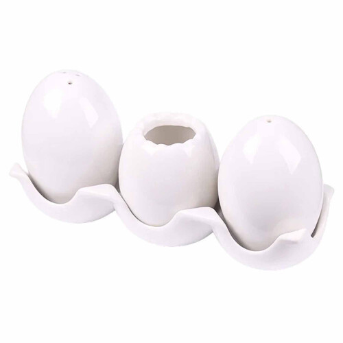 Ceramic Egg-Shaped Seasoning Bottles Set of 3 1