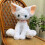 White Floppy Sleeping Dog Plush Toy 40 cm 4