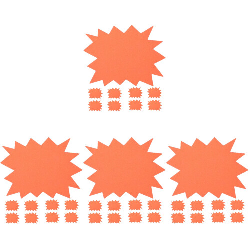 120Pièces Étiquettes Prix En Forme Explosion Papier Orange Pour