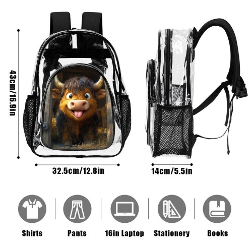 3D Printed Transparent Backpack for Comics & School – Waterproof, Multi-Functional, Back-to-School Gift 2