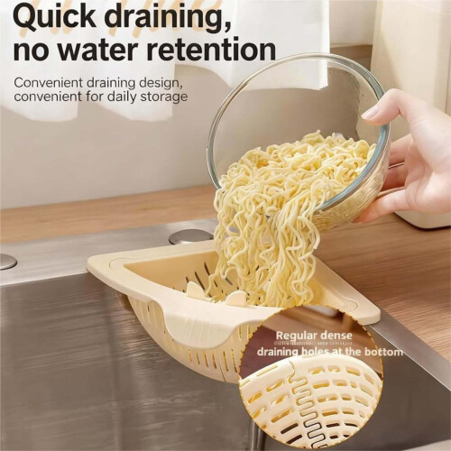 Kitchen Sink Strainer, Triangular Magnetic Drain Basket with Twist-Open Bottom for Easy Draining & Storage 1