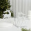 Glitter Reindeer Christmas Ornament White 2 pcs 3