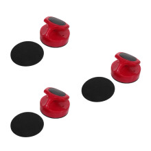3Sets Durable ABS Red Air Hockey Pusher Pads with Easy Replace Lint