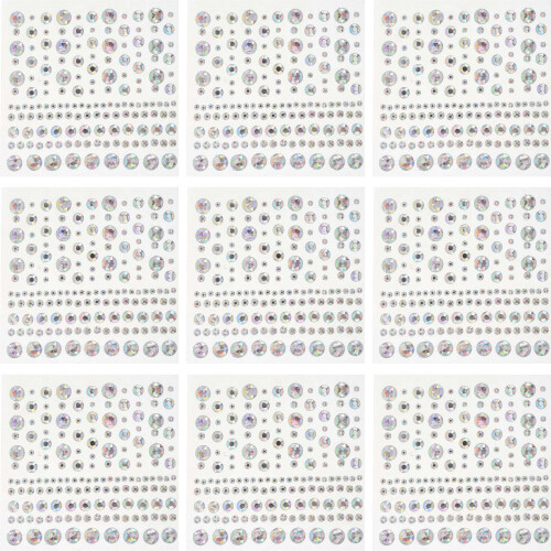 Self Adhesive Rhinestones Plastic For Parties 10 Sheets