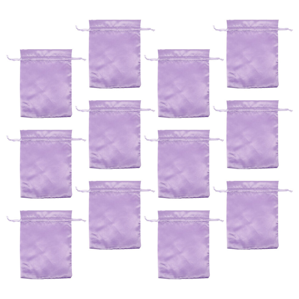 Villcase 12Pcs Wig Storage Bag Satin Travel Wig Bags Violet