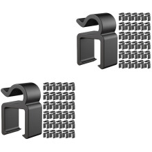 80Pièces Supports Câble Microphones Clips Plastiques Robustesse Noir