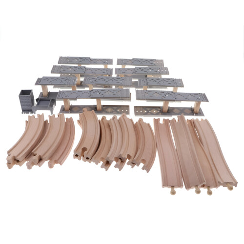 Spiral Assembling Kits,Wooden Bridge Railway Set for Kids Educational Development Toy 2