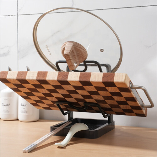 Kitchen Storage Rack With Pot Lid Holder Desktop/Wall-Mounted Single Or Double-Tier Kitchen Shelving Unit 1