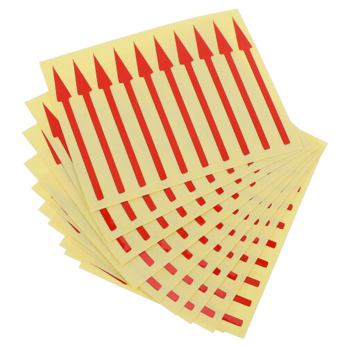 100 Pcs Small Arrow Stickers Directional Sign Solar Lights Red