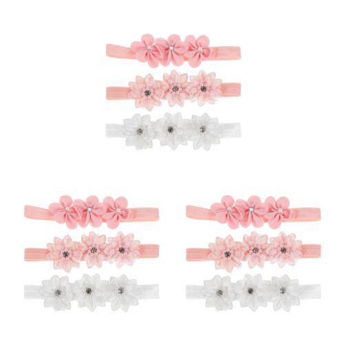 9Pièces Bandeaux Bébé Floral Décor Polyvalent