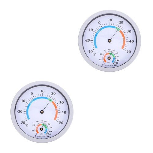 2Pièces Thermomètre Hygromètre Analogique Intérieur ABS Multi Usage
