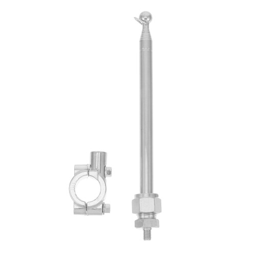 2Pcs Stainless Steel Adjustable Bike Flagpole Stand Silver Telescoping 1