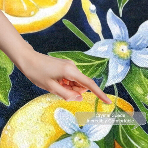 Watercolor Lemon Area Rug Non-Slip Washable 2