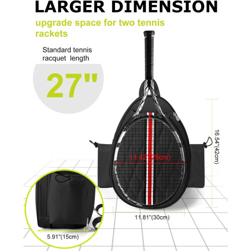 Tennis Backpack for 2 Rackets with Wet/Dry Compartment 1