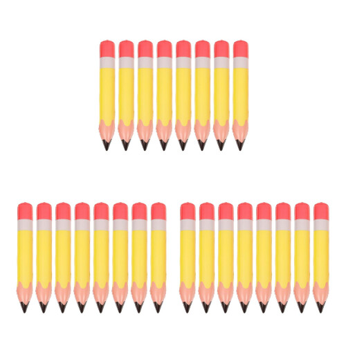 24Pcs Durable Yellow Inflatable Pencil Props for School Parties