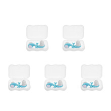 5Pairs Blue Silicone Earplugs Waterproof for Swimming and Sleeping