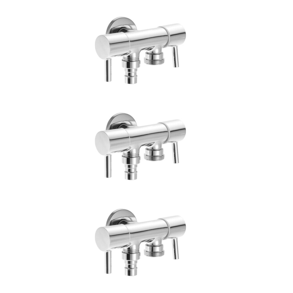 3Pcs Durable Copper Faucet Diverter Valve 3-Way White Water Splitter 3712694920690