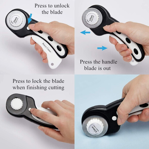 Rotary Cutter 45mm with 7 Blades Ergonomic Handle Safety 2
