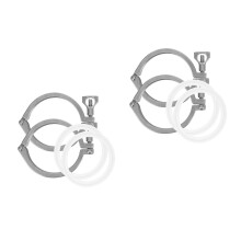 4Sets Silver Stainless Steel Tri Clamp Single Pin with Silicone Gasket