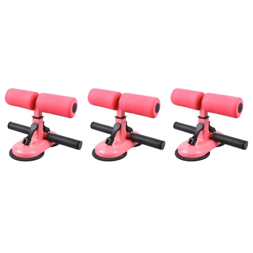 3Pcs Adjustable Pink Sit Assist Bar with Suction Cups for Core Workout