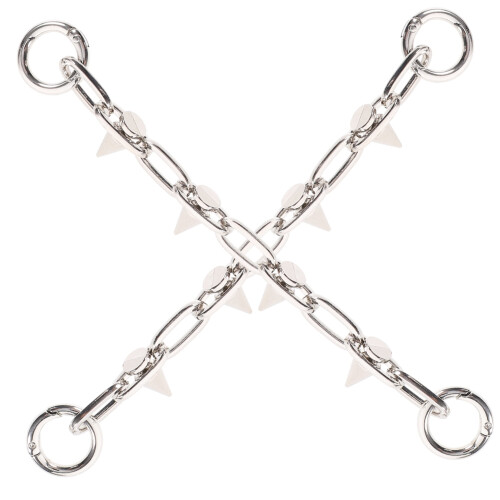 Shiny Punk-Style Shoe Chains Alloy Silver 2pcs 2