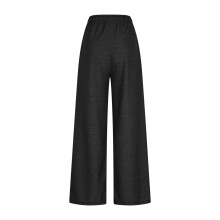 Women's Wide Leg Pants High Rise Black Elastic Waist with