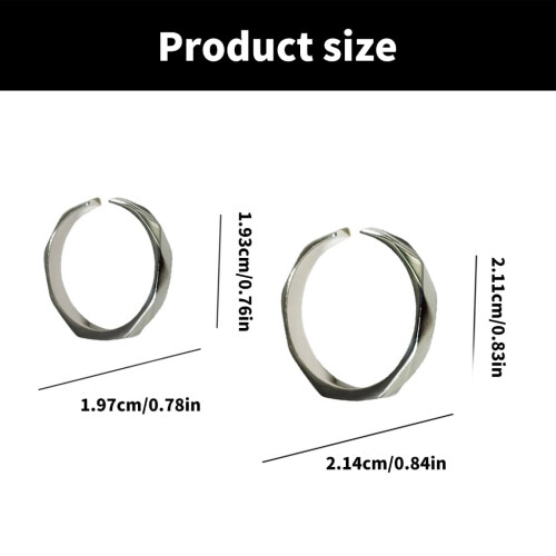 Sterling Silver Adjustable Couple Rings with Light 2