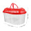 Red Plastic Reptile Terrarium Carrier Box with Sunbathing Platform 3