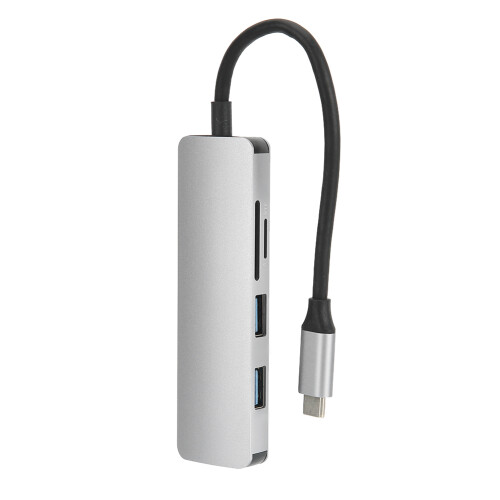 Portable USB Hub Adapter With USB3.0Technology Multifunction Hub Adapter Reader Compact Design High Speed File Sharing Supports Memory Cards And 2