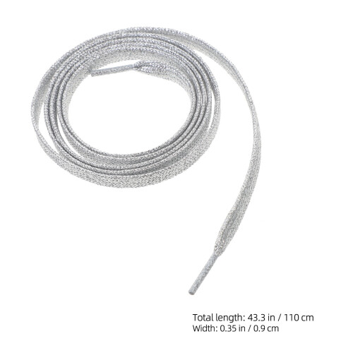 Topbathy metallic shoe laces silver 1 pair 1