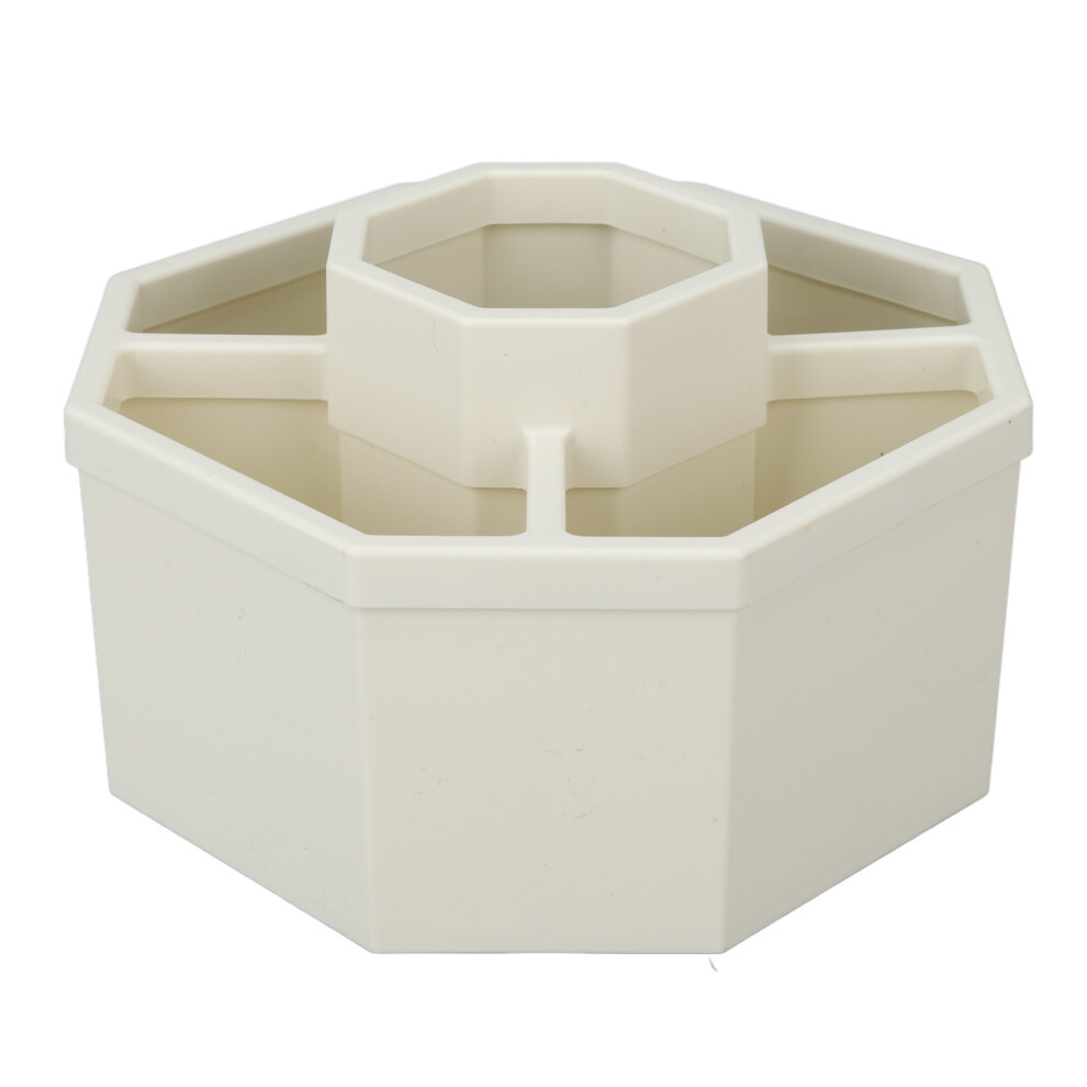 Rotating Desktop Organizer With Adjustable Storage Compartments And360Degree Rotation Feature Sturdy Lightweight Plastic Build For Office Classroom