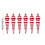 Shatterproof Candy Finish Christmas Ornaments Red White 3