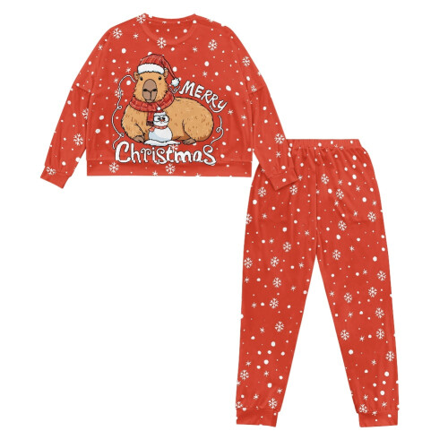 Women's Capybara Snowflake Pajama Set 2 Piece 1