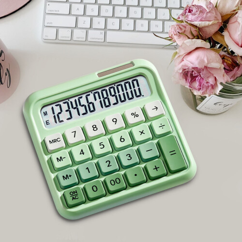 AuroraX Office Desk Calculator Large Basic Calculator,Large Mechanical Buttons Engineering 12 Digit 4 Function Calculator Home Office Supplies 2