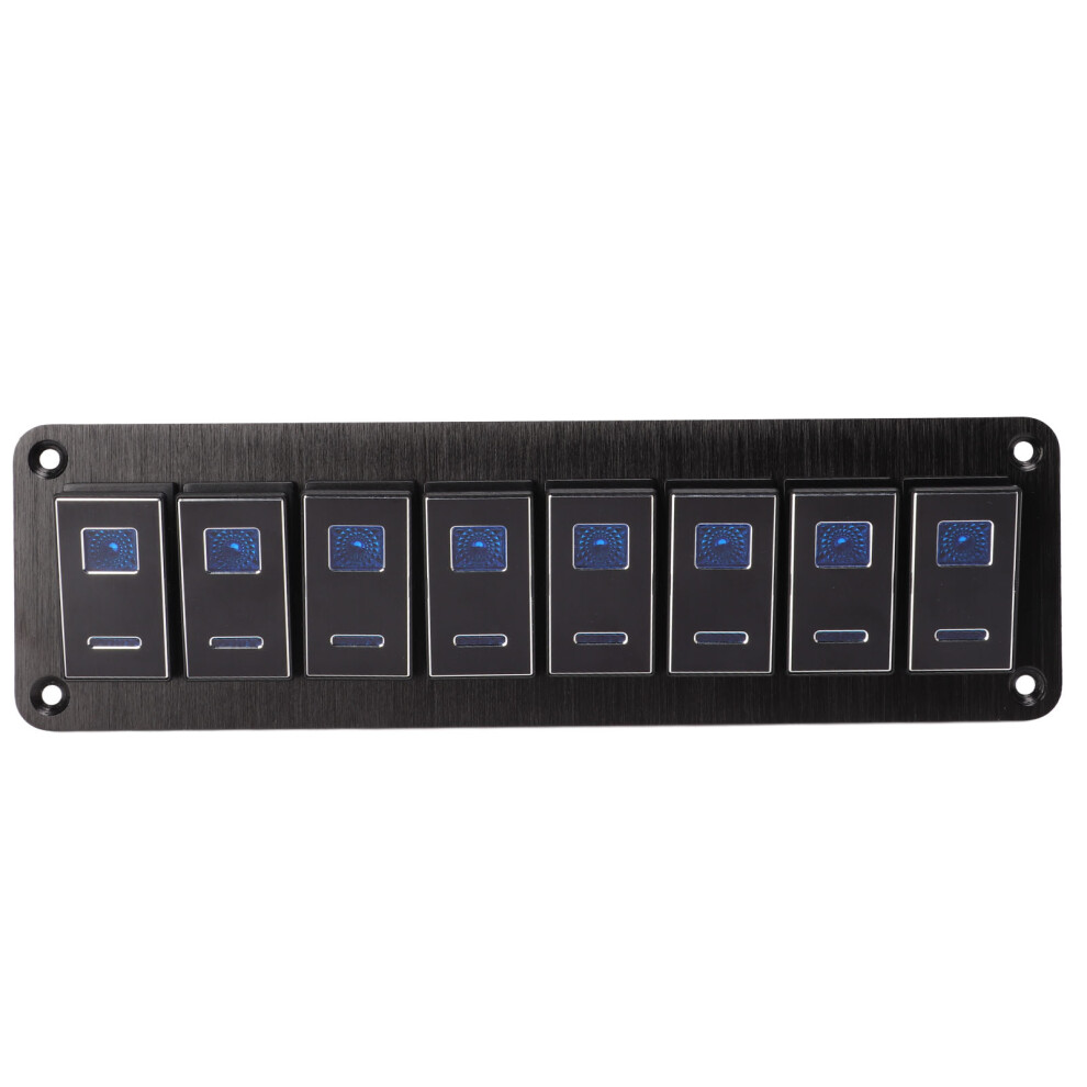 8 Gang Aluminum Rv Switch Panel Waterproof Dc12v-24V 20A 5Pin Blue Led Light 8741389918754